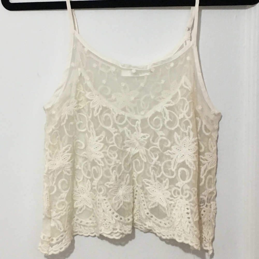 Lacy see-threw top